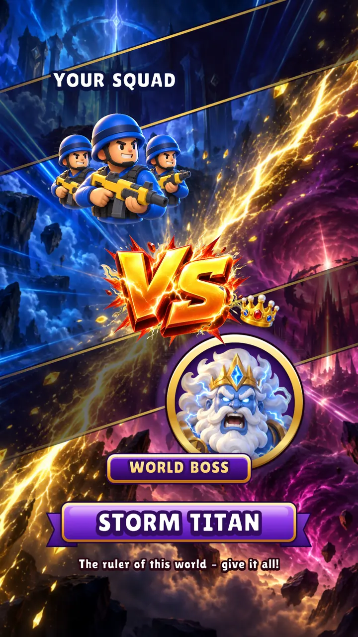 Lane Shooter: before the duel, your squad against the world boss Storm Titan